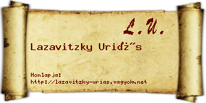 Lazavitzky Uriás névjegykártya